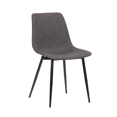 Armen Living Monte Contemporary Dining Chair in Charcoal Fabric with Black Metal Legs LCMOCHCH